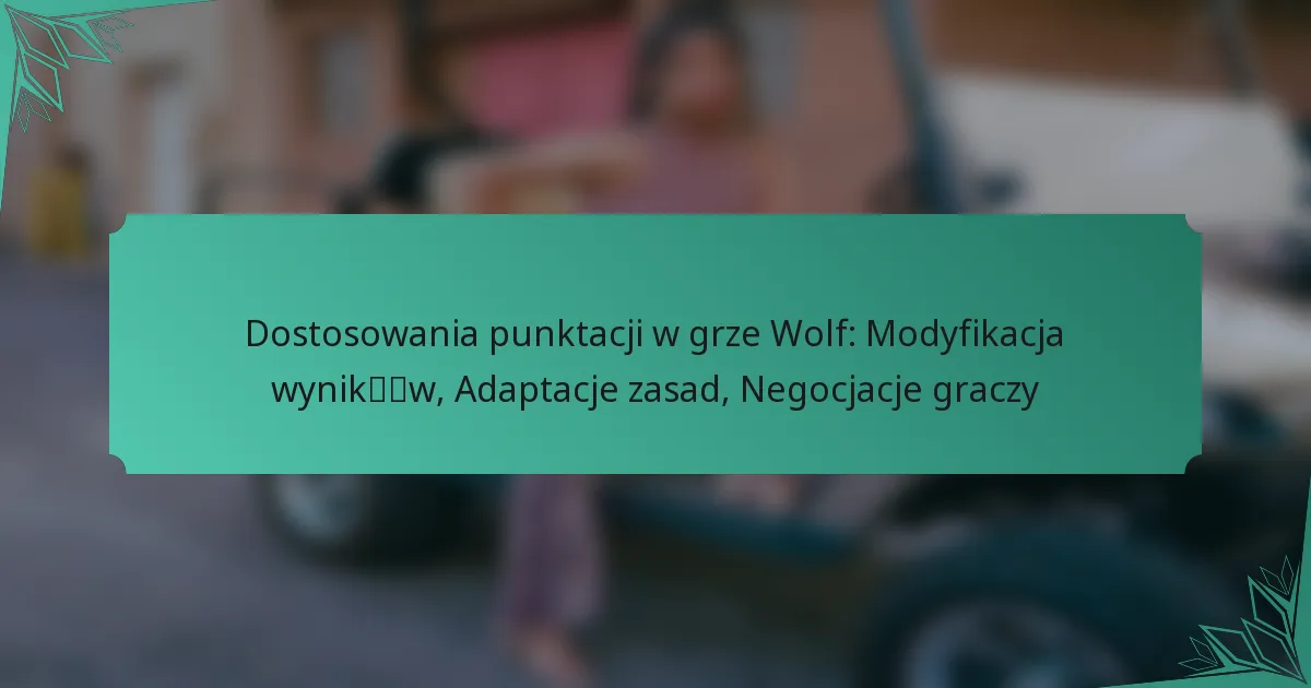 Dostosowania punktacji w grze Wolf: Modyfikacja wyników, Adaptacje zasad, Negocjacje graczy