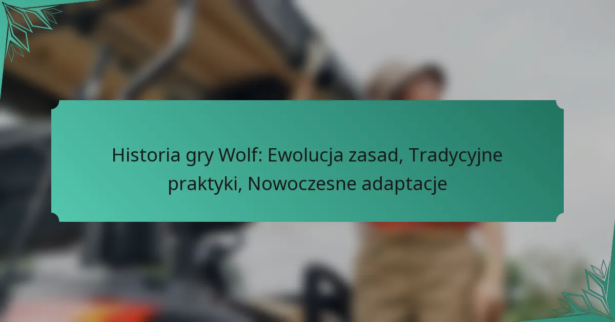 Historia gry Wolf: Ewolucja zasad, Tradycyjne praktyki, Nowoczesne adaptacje