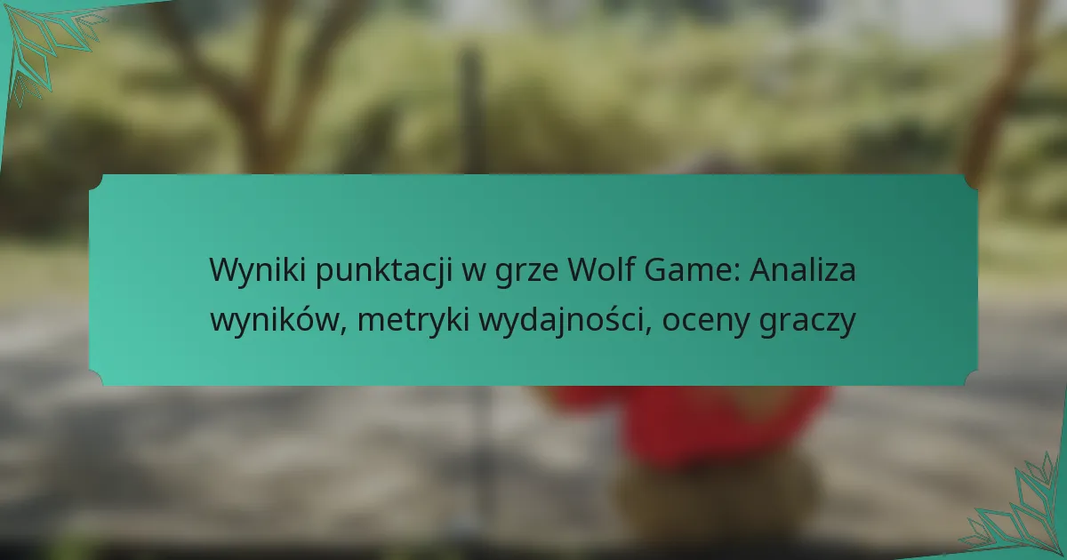 Wyniki punktacji w grze Wolf Game: Analiza wyników, metryki wydajności, oceny graczy