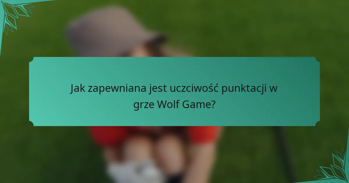 Jak zapewniana jest uczciwość punktacji w grze Wolf Game?